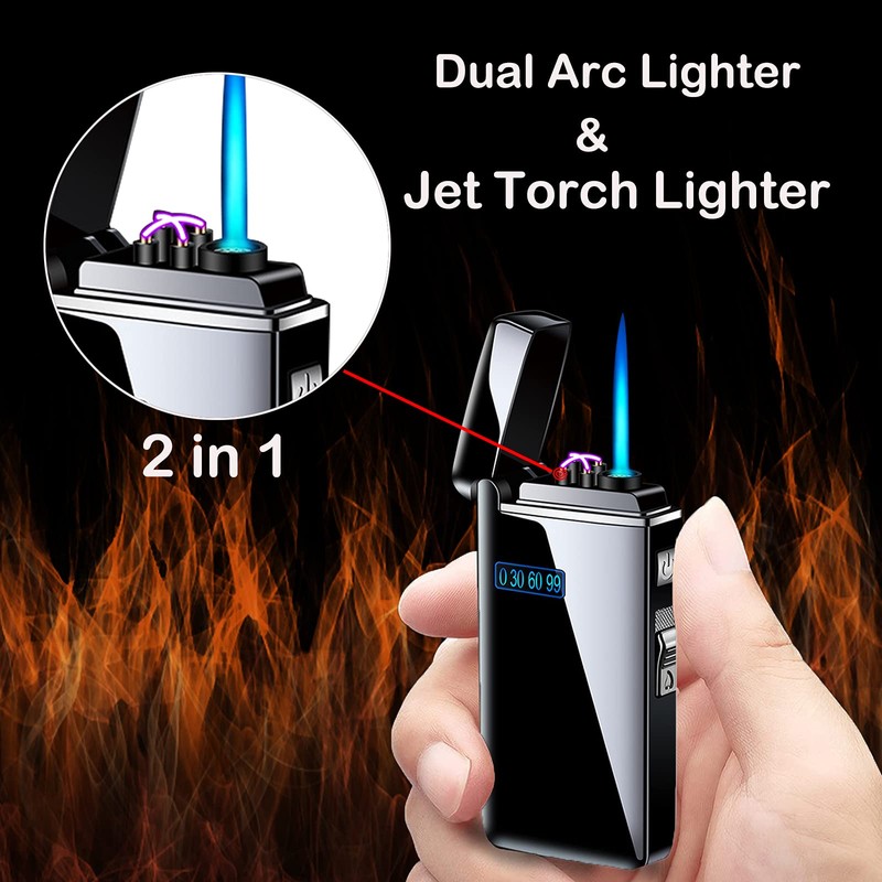 Arc Jet Flame Torch Lighter - Electric, Refillable Butane 2