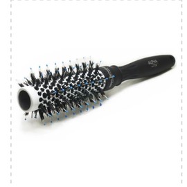 Alpha New York Ceramic Round Hair Brush, Nano Ionic Technology, Boar Bristles, White extra small