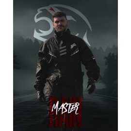 J.A.G. Waterproof Rain Suit for Men and Women - Rain Jacket Coat Pants Golf & Motorcycle Rain Gear Workwear for Men. (3XL, Black)