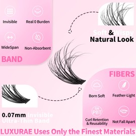 XIUSUZAKI DIY Lash Extension Kit Individual Lash Clusters Kit 280Pcs with Lash Bond and Seal and Remover Tweezers for Lash Cluster Extensions Kit for Beginner(30D+40D C Kit, 10-16mm Mixed, 3D Fluffy)