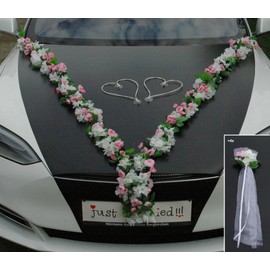 Multi-blooded garland bridal couple rose orchid camellia decoration wedding car wedding car decoration car decoration (pink)