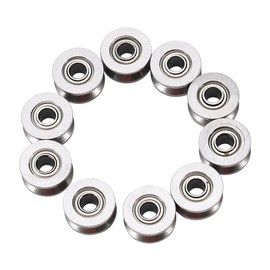 U624ZZ Mini U Groove Ball Bearings Carbon Steel Guide Roller for Rail Track Linear System 4 x 13 x 7 mm Pack of 10