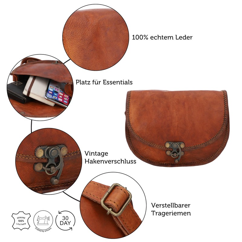 Gusti Handbag Leather – Pink Shoulder Bag Women's Vintage Brown