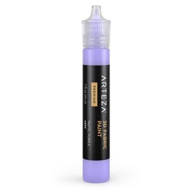 Arteza 3D Fabric Paint, Pastel Purple A604, 1oz Tube, Washer & Dryer Safe Textile Paint for Clothing, Accessories, Ceramic, Glass & DIY Projects