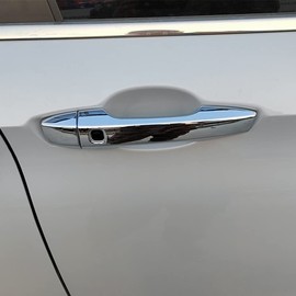 CYAuto Carbon Fiber Chrome Exterior Door Handle Cover Trims for Mitsubishi Outlander 2022 2023 2024 Eclipse Cross (Chrome)