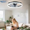 Depuley Modern Ceiling Fan with Light: 20-Inch Dimmable White Small