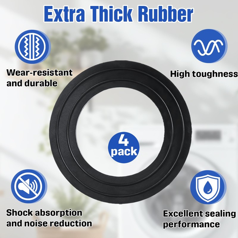 4-Pack Washer Drain Gasket Compatible with WH23X38617 Pump Filter with