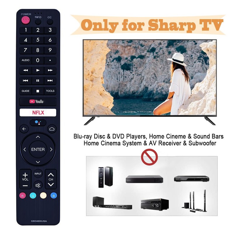 ANKIMI Control Remoto Compatible con Sharp Smart TV 4K Aquos