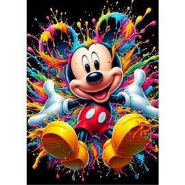 CLYCTIP Diamond Painting Kits for Adults, Cartoon Mouse Diamond Art Kits for Adults 5D Anime Colorful Diamond Art Painting 30 * 40cm (White)