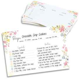 Pack of 50 Recipe Cards - 4x6 Inches, Double-Sided Blank Recipe Cards, 350gsm Thick Card, Designed in Great Britain - Perfect for Storing and Sharing Recipes | Botanical