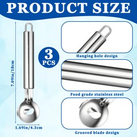 3 Pack Cactus Peeler Spoon Cactus Peeling Knife Stainless Steel Noodle Cutter Tool Multi-Function Sliced Peelers Set Long Handle with Hole for Kitchen Gadgets Cooking Accessory