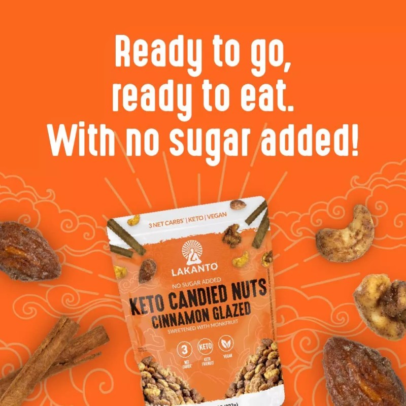 Lakanto Keto Candied Nuts No Sugar Added 8oz Variety Pack