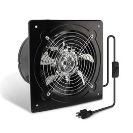 MEKOTRIN 6 Inch Exhaust Fan, Kitchen Exhaust Fan With Switch 60Hz 7 Blades Iron, 350 CFM Window Exhaust Fan, Small Wall Mounted Ventilation Fan for Attic, Greenhouse, Bathroom, Basement(Black, 40W)