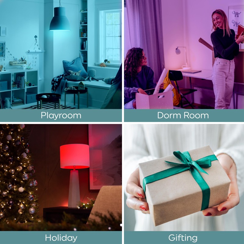 GE LED+ Color Changing LED Light Bulbs with Remote, No