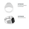 Men's Stainless Steel Ring with Black Agate Stone,Textured Band Design