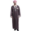 Musuly Men's Kaftan - Traditional Thobe Abaya Djellaba, dark brown