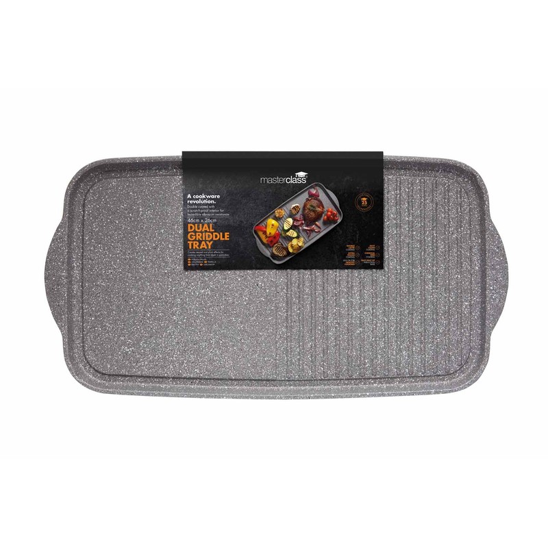 MasterClass Cast Aluminium Non-Stick Induction-Safe Griddle Plate, 51 x 27