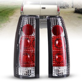 AUTOWIKI Tail Lights Fit for 1988-1999 Chevy GMC C/K 1500 2500 3500, 1992-1999 Chevy Suburban 1500 2500, 1992-1999 GMC Yukon Tail Lamp (Chrome/Clear) 1 Set