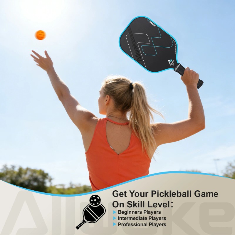 Allwake Pickleball Paddle T700 Raw Carbon Fiber Pickleball Paddle, Increased