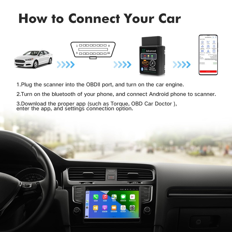ViaBecs OBD2 Bluetooth Wireless Diagnostic Code Reader OBD II Scan