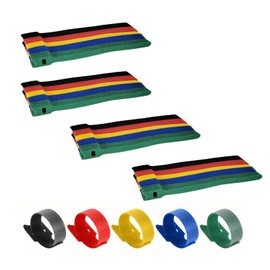 200 PCS 8-Inch Multi-Color Reusable Cable Ties, Adjustable Cord Ties with Hook and Loop for Cable Management (200, 8-Inch)