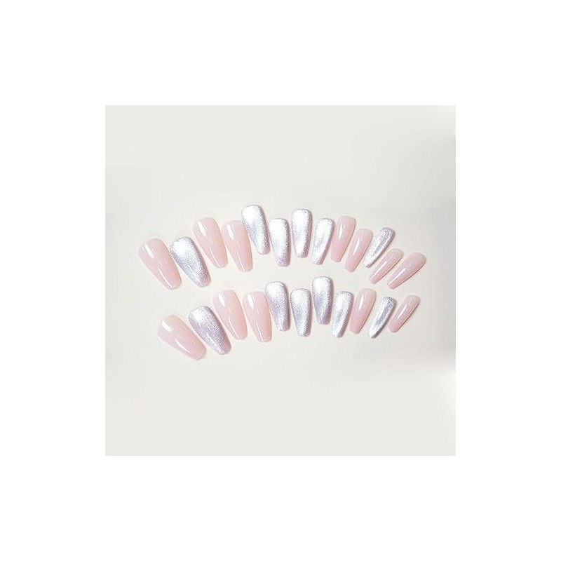 Set of 24 Cats Eye Nails Nice Fresh Style Sweet