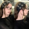 Lunoakvo Women Hollow Out Eyelets Elastic Headband Y2k Girls Punk