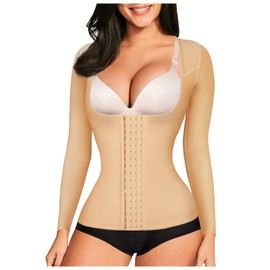 Gotoly Women Waist Trainer Corset Tummy Control Shapewear Upper Arm Shaper Post Surgical Slimmer Compression Tops (XXX-Large, Beige)