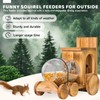 Squirrel Feeder, Wood Backyard Gallon Jar Squirrel Feeders for Outside