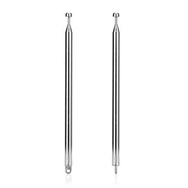 ENUODA 7 Sections Telescopic 15-74cm FM Antenna,Portable Radio Antenna Replacement,Compatible with Indoor Portable Radio,Home Stereo Receiver,AV Audio Video,Home Theater Receiver TV Tuner(2 Pack)