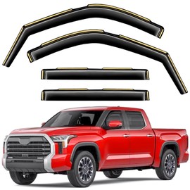 Saleago in-Channel Window Rain Guards Fit for Toyota Tundra 2022 2023 2024 2025 CrewMax Extra Durable Window Visors Window Deflectors Vent Visors Vent Shades Car Accessories-4 pcs 2-Q13