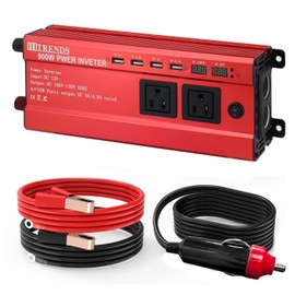 HITRENDS 900W Power Inverter 12V to 110V, DC to AC Car Inverter with 4USB Quick Charge (24W) and 2 AC Power sockets. Suitable for Camping, RVs, Laptop Computers. Holds CE and FCC, ROHS certifications