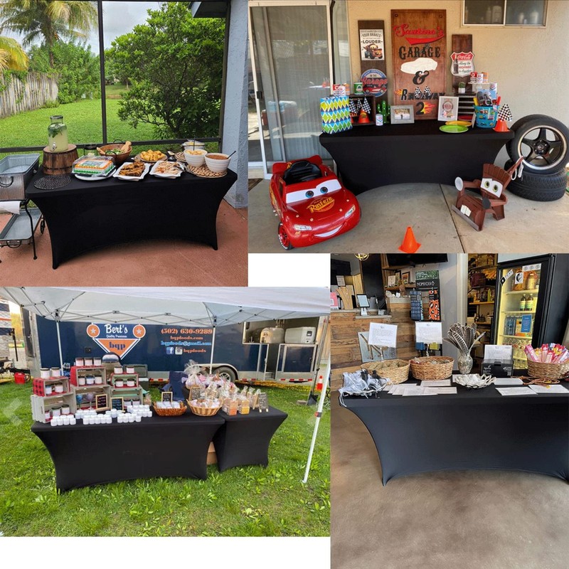 ABCCANOPY 2 Pack 6 ft Spandex Tablecloths Stretch Table Cover