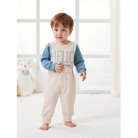 Renotemy Infant Baby Boy Clothes 12-18 Months Coming Home Fall Winter Outfits 1 Year Old Boy Birthday Gifts Toddler Baby Essentials I'm New Here Multicolor Long Sleeve Romper+Pants+Hat