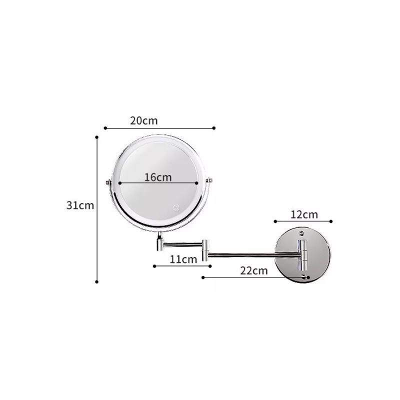 Eamoil Espejo Maquillaje Tocador Con Luz Recargable Aumento 1x/10x