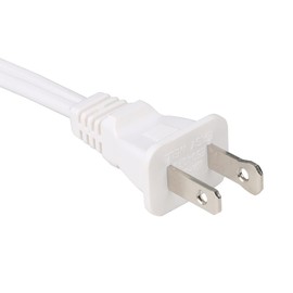 0.6Meter On Off Switch Extension Cord,2-Prong/2 Outlet Polarized Extension Cord with Switch 12A/125V for your Chargers/Lamp/Power Adapters etc, 16AWG Cord,White,AC0033