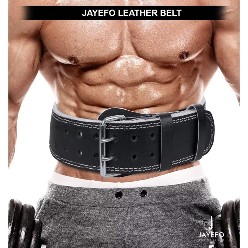 Jayefo Leather Buckle Weightlifting Lumbar Support Safety Belt Back Brace