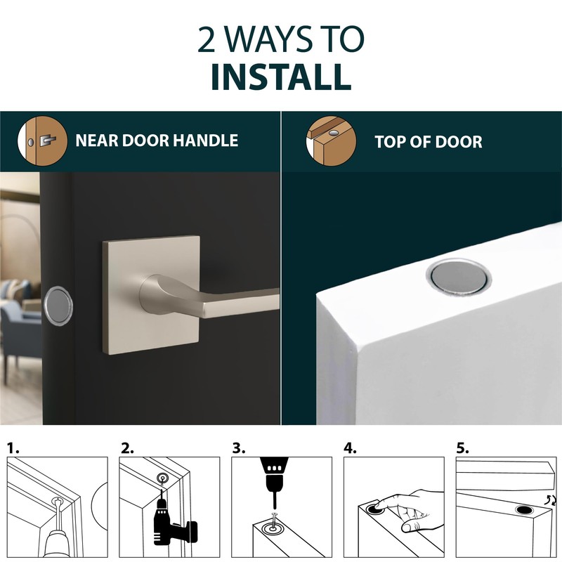 Mega Handles Concealed Magnetic Door Catch for Dummy Doors, Elegant