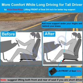 Front Seat Spacer Riser Lift Kit - fixed 1-1/4" Blocks Recline, compatible with Jeep Wrangler JL JLU Gladiator 2018-2024 (2PCS)