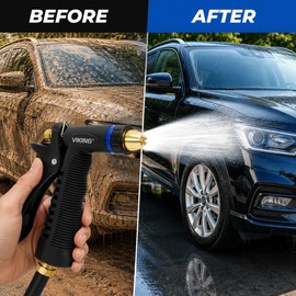 Adjustable Heavy Duty Garden Hose Nozzle for Car Washing & Plant Watering – High Pressure Metal Spray Gun for Home, Garden & Pet Cleaning