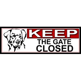 SHAWPRINT Golden retriever KEEP THE GATE CLOSED METAL GATE SIGN 266mm x 87m. (709H2)