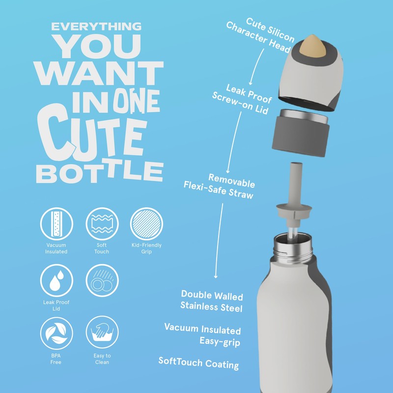 asobu Bestie Bottle Insulated Stainless Steel Water Bottle with Detachable