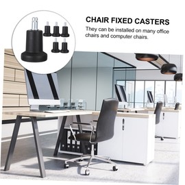 jojofuny 6-Piece Non-Slip Chair Casters Set Locking Mechanism Adjustable Plug-in Furniture Wheels for Office and Home Use