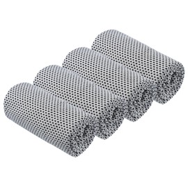 PATIKIL Cooling Towel 40"x12", 4Pcs Ice Towel for Neck and Face, Soft Breathable Chilly Sweat Absorbing for Yoga Sports Camping Fitness Running Golf, Light Gray