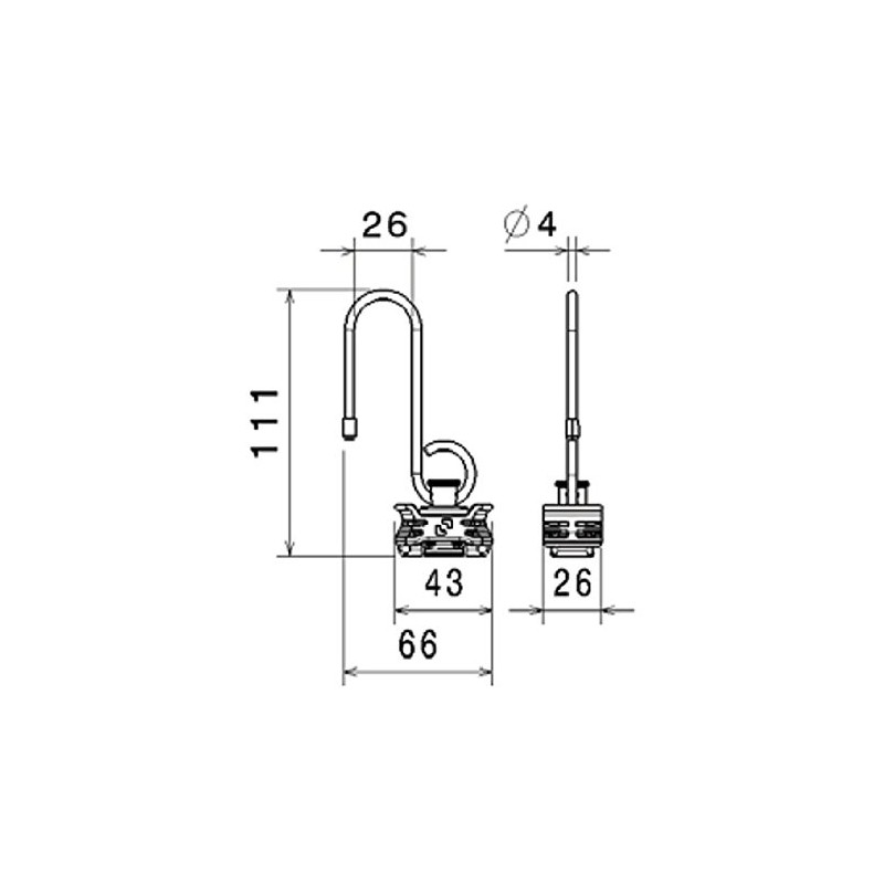 KERL Butler Automotive Fitting with Hooks for Airline Rails (e.g.