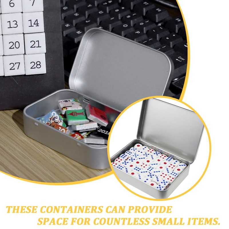 WeddHuis 6 pieces stainless metal containers, small tin boxes, metal