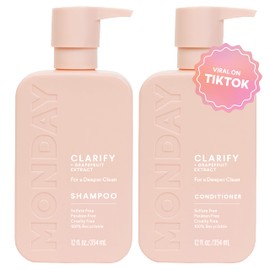 MONDAY HAIRCARE MONDAY HAIRCARE Clarify Shampoo and Conditioner Set 12oz for Oily Hair, Made with Grapefruit Extract, Coconut Oil, Shea Butter, Vitamin E and Provitamin B5