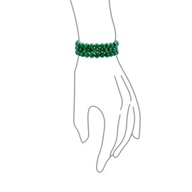 Semi Precious Green Synthetic Malachite Round Bead 8MM Stacking Stretch Bracelet for Women Men Teen Unisex Single Strand