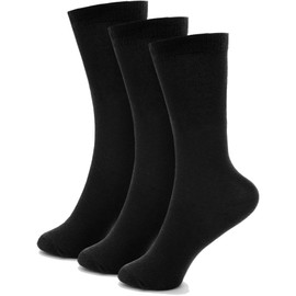 A2Z 4 Kids Girls Plain Knee High Socks Pack of 3 Cotton - Socks AZ453 Black 3 Pack 3-6 (9-12)
