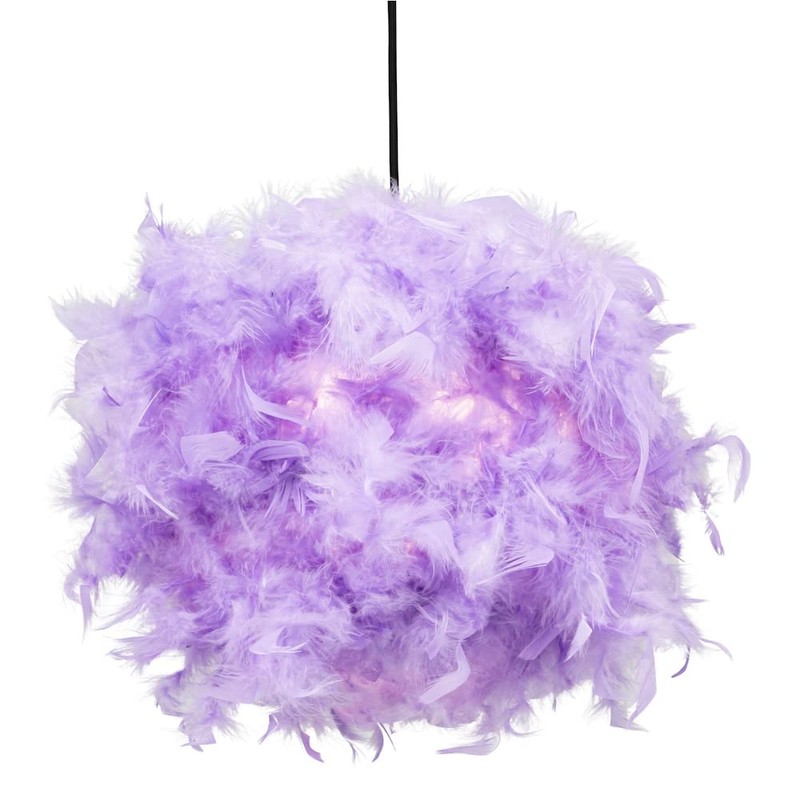 Eye-Catching and Modern Real Natural Lilac Feather Decorated Small Pendant